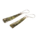 Recycled CD dangle earrings, 'Peaceful Life in Green' - Recycled CD Dangle Earrings in Green from Guatemala