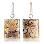 Recycled CD dangle earrings, 'Lands of Guatemala' - Recycled CD Dangle Earrings in Earth-Tones from Guatemala