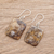 Recycled CD dangle earrings, 'Lands of Guatemala' - Recycled CD Dangle Earrings in Earth-Tones from Guatemala (image 2b) thumbail