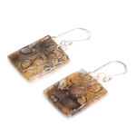 Recycled CD dangle earrings, 'Lands of Guatemala' - Recycled CD Dangle Earrings in Earth-Tones from Guatemala