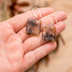 Recycled CD dangle earrings, 'Lands of Guatemala' - Recycled CD Dangle Earrings in Earth-Tones from Guatemala