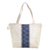 Cotton tote, 'Zigzag Lake' - Handwoven Cotton Tote in Ivory from Guatemala (image 2a) thumbail