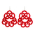 Hand-tatted dangle earrings, 'Elegant Swirls in Poppy' - Hand-Tatted Dangle Earrings in Poppy from Guatemala