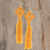 Hand-tatted dangle earrings, 'Antique Details in Marigold' - Hand-Tatted Marigold Dangle Earrings from Guatemala