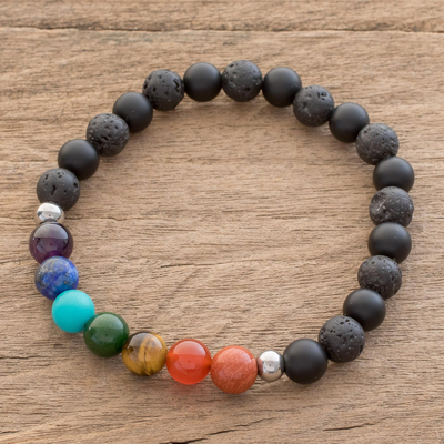 Amazon.com: Mens/Unisex Gemstone Warrior Wellness Bracelet for Positive  Energy/Strength/Courage/with Natural Crystals Black Onyx, Smokey Quartz,  Red Tigers Eye/Antiqued Metal Beads/With Crystal Meanings Card : Handmade  Products