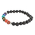 Men's multi-gemstone beaded stretch bracelet, 'Bold Chakra' - Men's Multi-Gemstone Chakra Beaded Stretch Bracelet (image 2b) thumbail