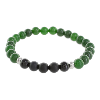 Buy Men's Jade Bracelet, Qinghai Green Jade and Sterling Silver Bracelet,  Bracelet for Man, Man's Bracelet, Bead Bracelet Man, Beaded Bracelet Online  in India - Etsy