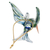 Blown glass figurine, 'Trochilinae Hummingbird' - Handblown Glass Blue and Green Humminbird Figurine