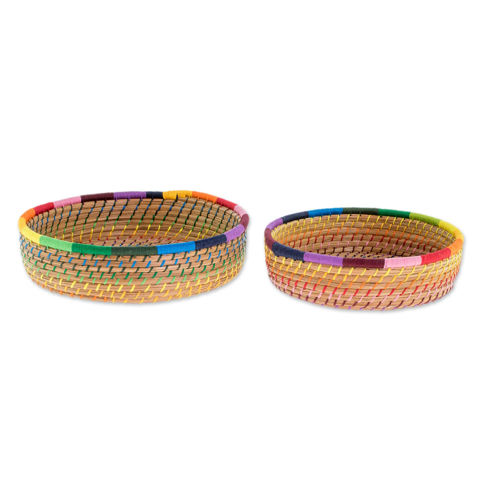 UNICEF Market | Handmade Pine Needle and Cotton Baskets in Rainbow ...