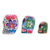 Wood figurines, 'Life and Color' (set of 3) - Wood Floral Skull Figurines from Guatemala (Set of 3) (image 2b) thumbail