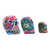 Wood figurines, 'Life and Color' (set of 3) - Wood Floral Skull Figurines from Guatemala (Set of 3) (image 2c) thumbail