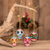 Wood ornaments, 'Traditional Skulls' (set of 4) - Wood Floral Skull Ornaments from Guatemala (Set of 4) thumbail