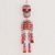 Wood wall ornament, 'Colorful Tradition in Red' (11 inch) - Wood Floral Skeleton Wall Ornament in Red (11 in.) (image 2) thumbail