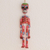 Wood wall ornament, 'Colorful Tradition in Red' (15 inch) - Wood Floral Skeleton Wall Ornament in Red (15 in.) (image 2) thumbail
