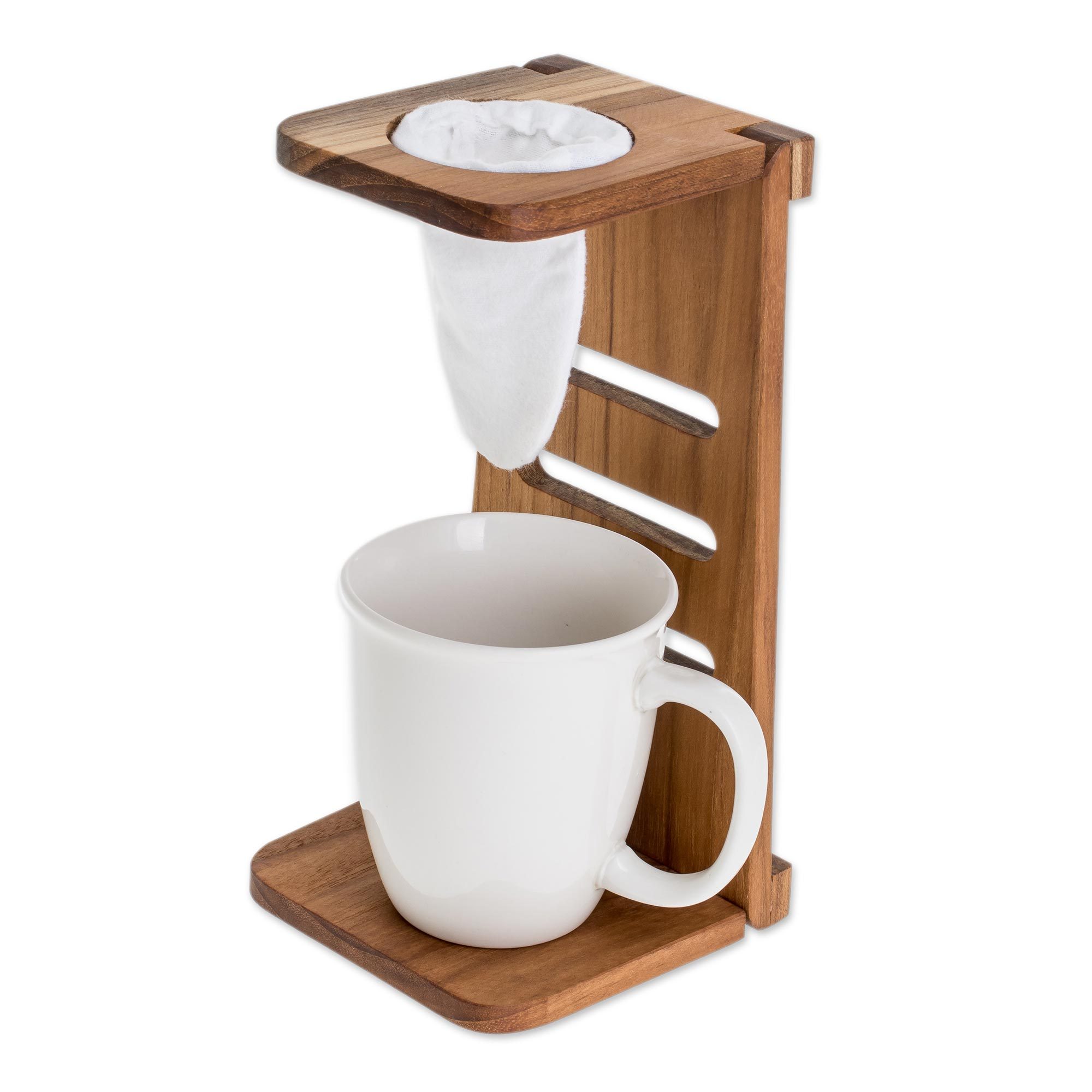 Teak Wood SingleServe Drip Coffee Stand from Costa Rica Costa Rican