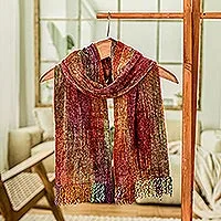 Featured review for Rayon chenille scarf, Wine Festival