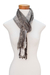 Rayon chenille scarf, 'Infinite Universe' - Handwoven Grey Rayon Chenille Scarf from Guatemala