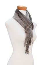 Rayon chenille scarf, 'Infinite Universe' - Handwoven Grey Rayon Chenille Scarf from Guatemala