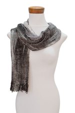 Rayon chenille scarf, 'Infinite Universe' - Handwoven Grey Rayon Chenille Scarf from Guatemala
