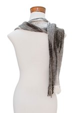 Rayon chenille scarf, 'Infinite Universe' - Handwoven Grey Rayon Chenille Scarf from Guatemala