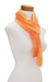 Rayon chenille scarf, 'Sunrise Orange' - Handwoven Orange Rayon Chenille Scarf from Guatemala (image 2b) thumbail