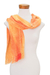 Rayon-Chenille-Schal, „Sunrise Orange“. - Handgewebter orangefarbener Rayon-Chenille-Schal aus Guatemala
