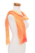 Rayon chenille scarf, 'Sunrise Orange' - Handwoven Orange Rayon Chenille Scarf from Guatemala (image 2d) thumbail