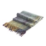 Rayon chenille scarf, 'Profound Green' - Handwoven Green Rayon Chenille Scarf from Guatemala