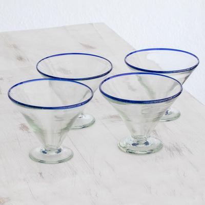 Recycled glass martini glasses, Ocean Rim (set of 4)