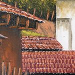 'San Juan Comalapa' - Signed Folk Art Painting of a Guatemalan Town