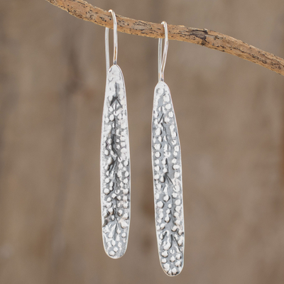 Sterling silver drop earrings, Ferny Landscape