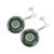 Jade dangle earrings, 'Mayan Cosmos in Dark Green' - Round Natural Jade Dangle Earrings in Dark Green (image 2c) thumbail