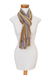 Cotton scarf, 'Cafe Stripes' - Handwoven Earth-Tone Wrap Scarf from Guatemala