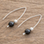 Jade drop earrings, 'Night of the Moon' - Black Jade Drop Earrings Crafted in Guatemala (image 2b) thumbail