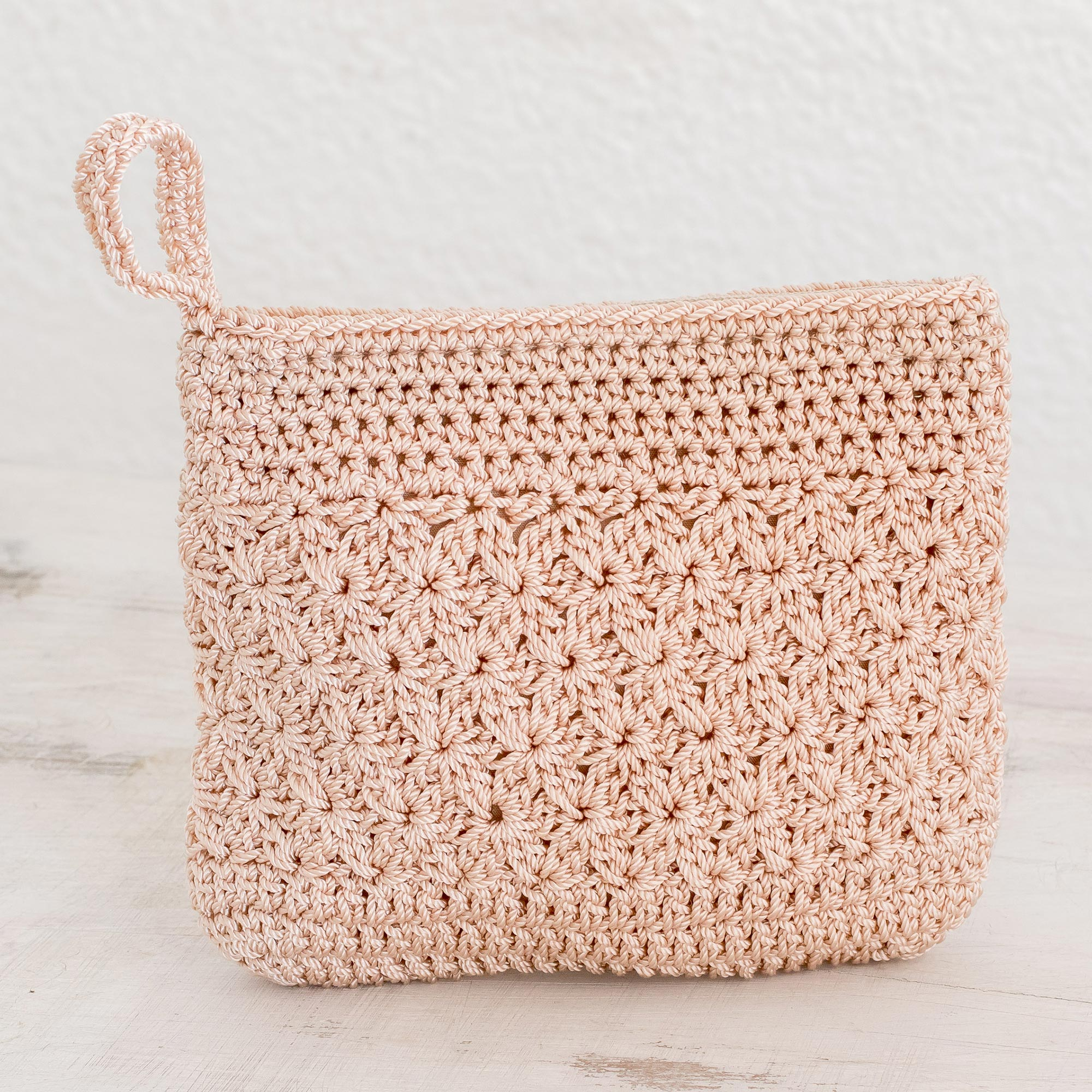 crochet cosmetic bag