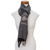 Cotton blend scarf, 'Diamond Diva in Grey' - Grey Cotton Blend Scarf with Warm White Diamond Motif (image 2b) thumbail