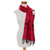 Schal aus Baumwollmischung - Roter Schal aus Baumwollmischung mit schwarzem Steppbund-Rhombus-Motiv