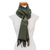 Cotton blend scarf, 'Diamond Diva in Green' - Handwoven Green Cotton Blend Scarf with Diamond Motif (image 2b) thumbail