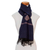 Cotton blend scarf, 'Fret Chic in Blue' - Blue and Beige Stepped-Fret Rhombus Motif Cotton Blend Scarf
