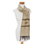 Cotton blend scarf, 'Fret Chic in Antique White' - Off-White Stepped-Fret Rhombus Motif Cotton Blend Scarf thumbail