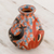 Keramische dekorative Vase, 'Teichfrösche'. - Keramik-Dekorvase mit Froschmotiv aus Nicaragua