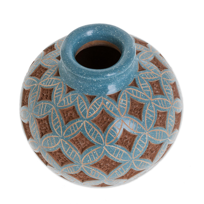 Ceramic decorative vase, 'Form and Texture' - Handcrafted Ceramic Decorative Vase from Nicaragua