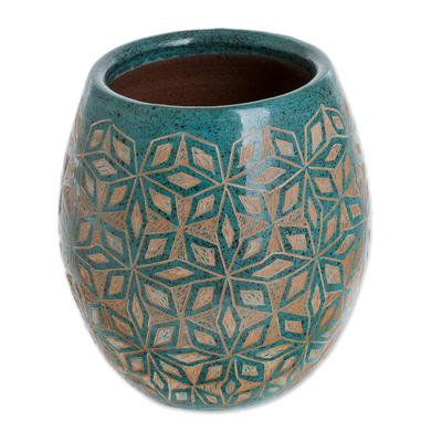 Geometric Ceramic Decorative Vase from Nicaragua