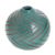 Ceramic decorative vase, 'Turquoise Zigzag' - Zigzag Motif Ceramic Decorative Vase from Nicaragua (image 2a) thumbail