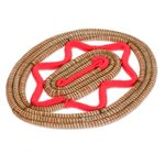 Pine needle placemats, 'Familiar Union in Poppy' (pair) - Pine Needle Placemats in Poppy from Nicaragua (Pair)