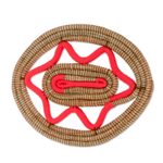Pine needle placemats, 'Familiar Union in Poppy' (pair) - Pine Needle Placemats in Poppy from Nicaragua (Pair)