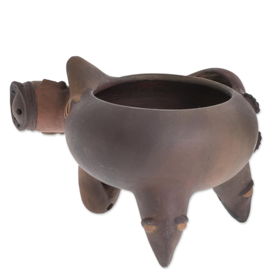 Ceramic decorative vase, 'Tripod' - Tripod Ceramic Decorative Vase from Nicaragua