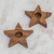 Portavelas de madera, (par) - Portavelas de madera en forma de estrella de Guatemala (par)