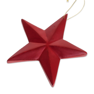 Wood ornaments, 'Colorful Light' (set of 4) - Assorted Wood Star Ornaments from Guatemala (Set of 4)