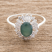 Jade cocktail ring, 'Verdant Corona'